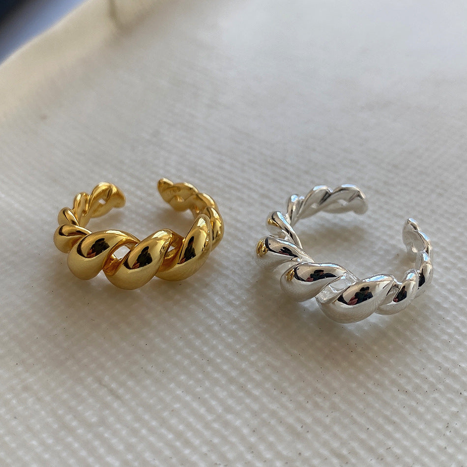 925 Silver twist shape ring