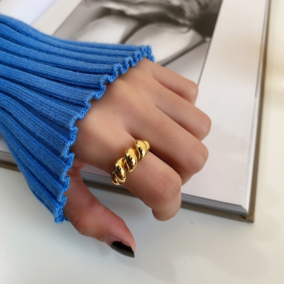 925 Silver twist shape ring