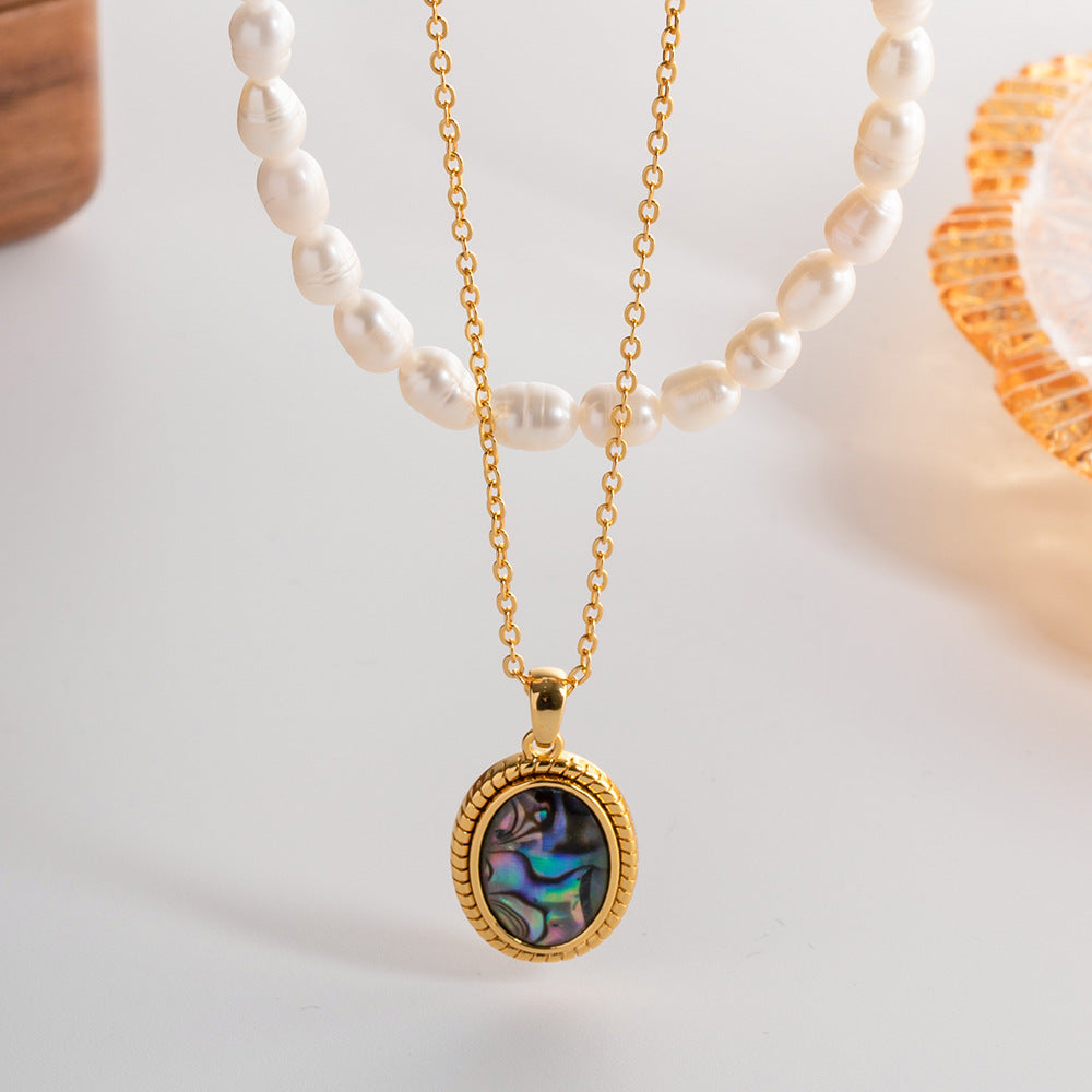 Vintage Inspired Freshwater pearl 18k gold necklace