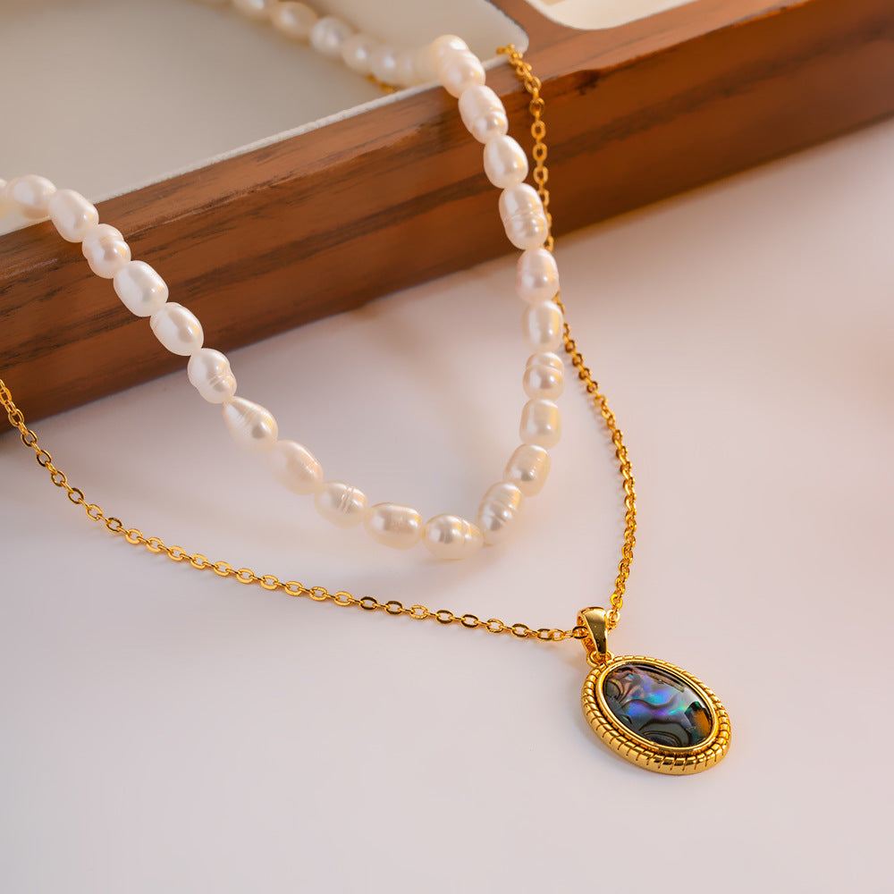 Vintage Inspired Freshwater pearl 18k gold necklace