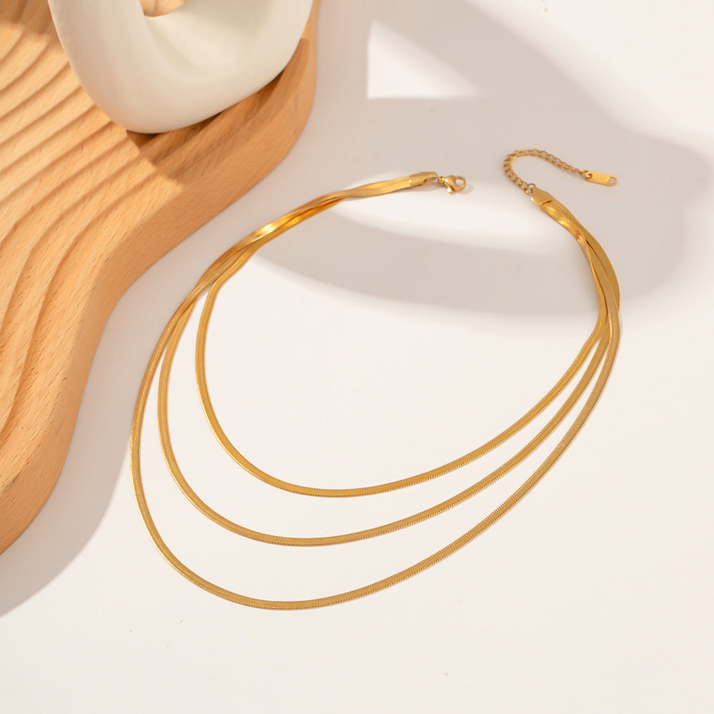 herringbone Chain necklace - Titanium Stainless Steel