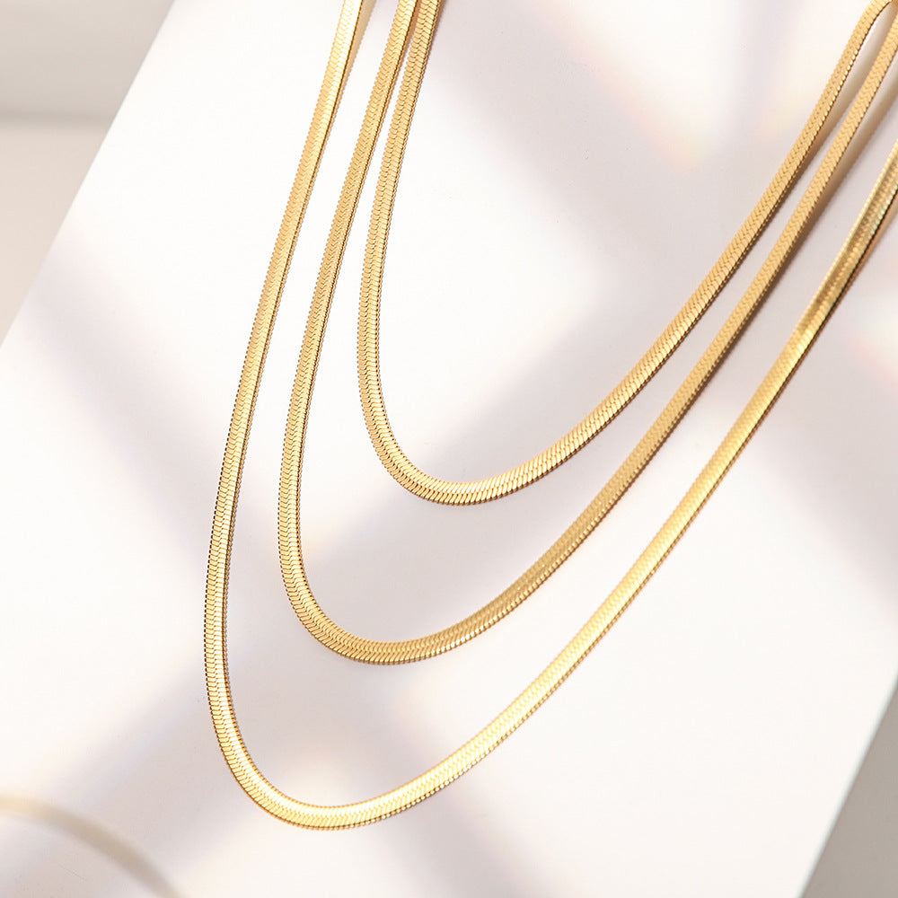 herringbone Chain necklace - Titanium Stainless Steel
