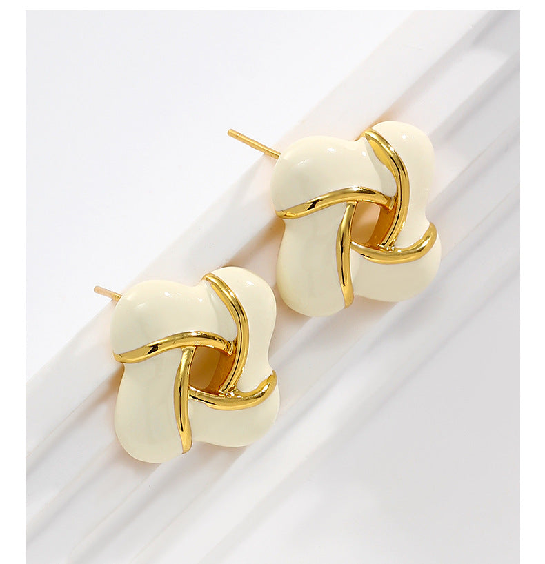 Enamel Cloisonné Pinwheel Earrings