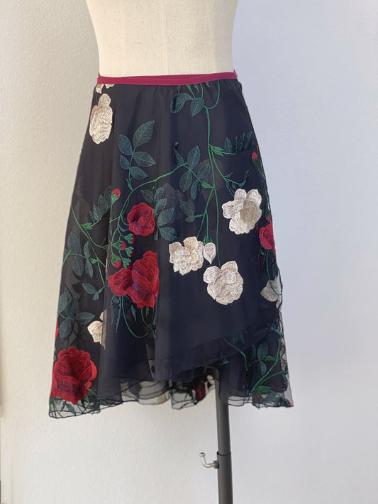 Rose black Color Eleanor Ballet Skirt handmade ballet wrap skirt