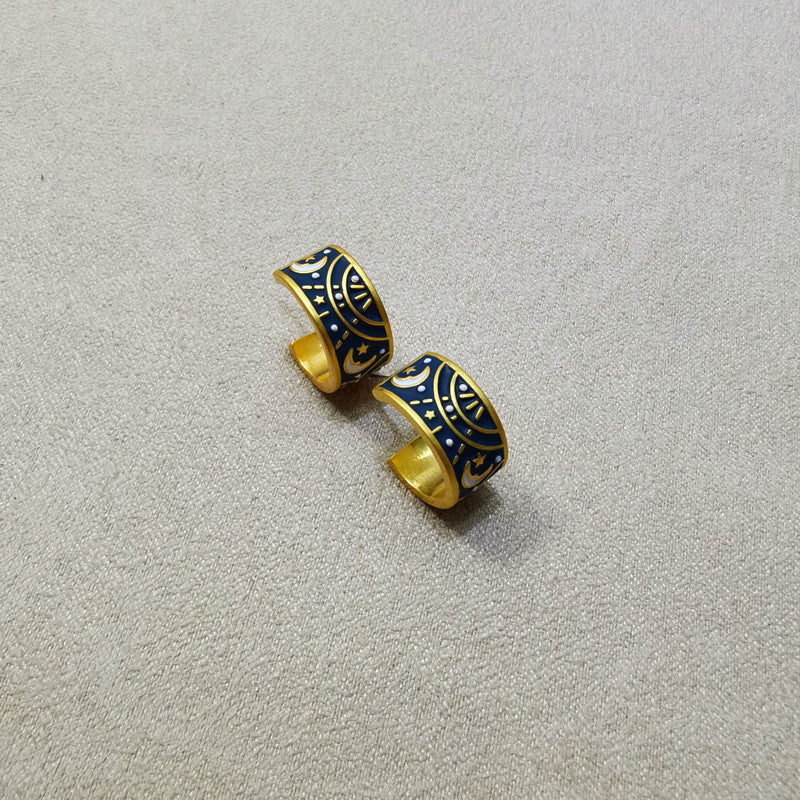 Enamel Celestial Hoop Earrings