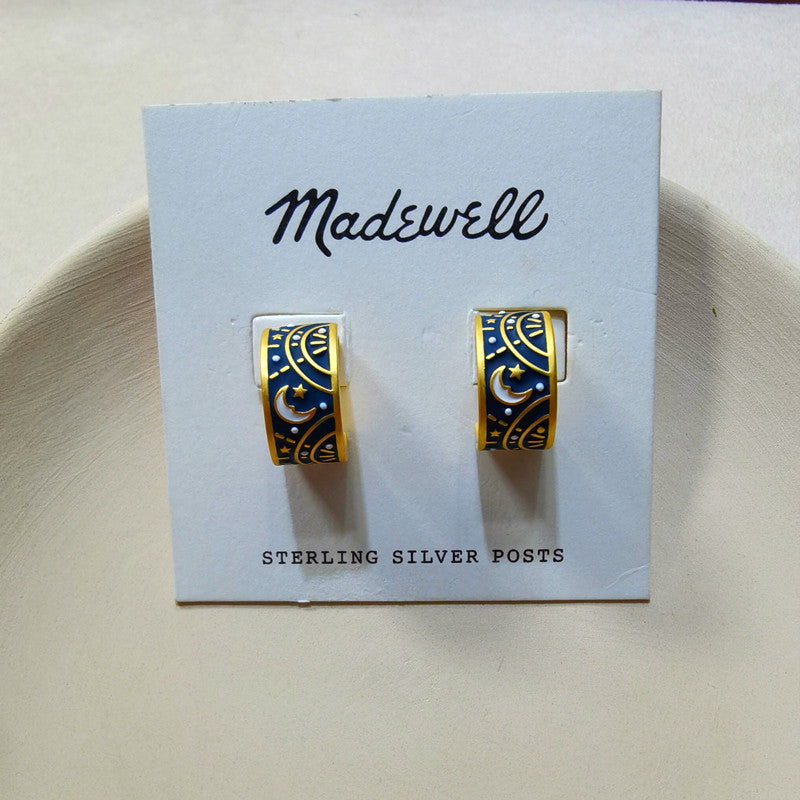 Enamel Celestial Hoop Earrings