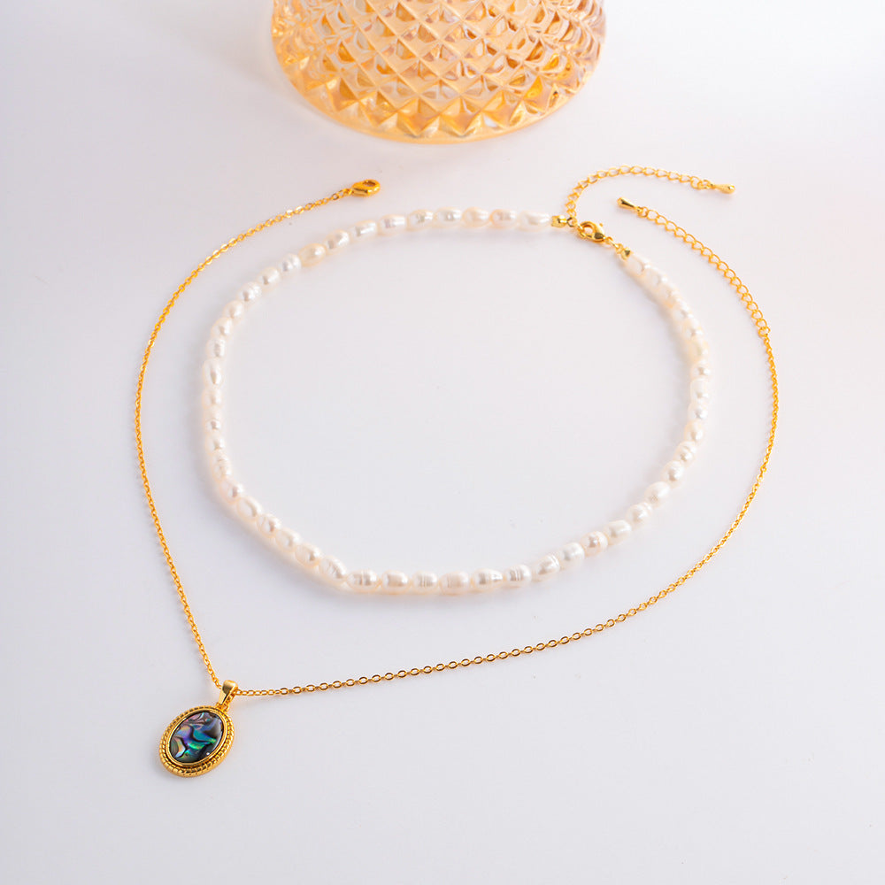 Vintage Inspired Freshwater pearl 18k gold necklace