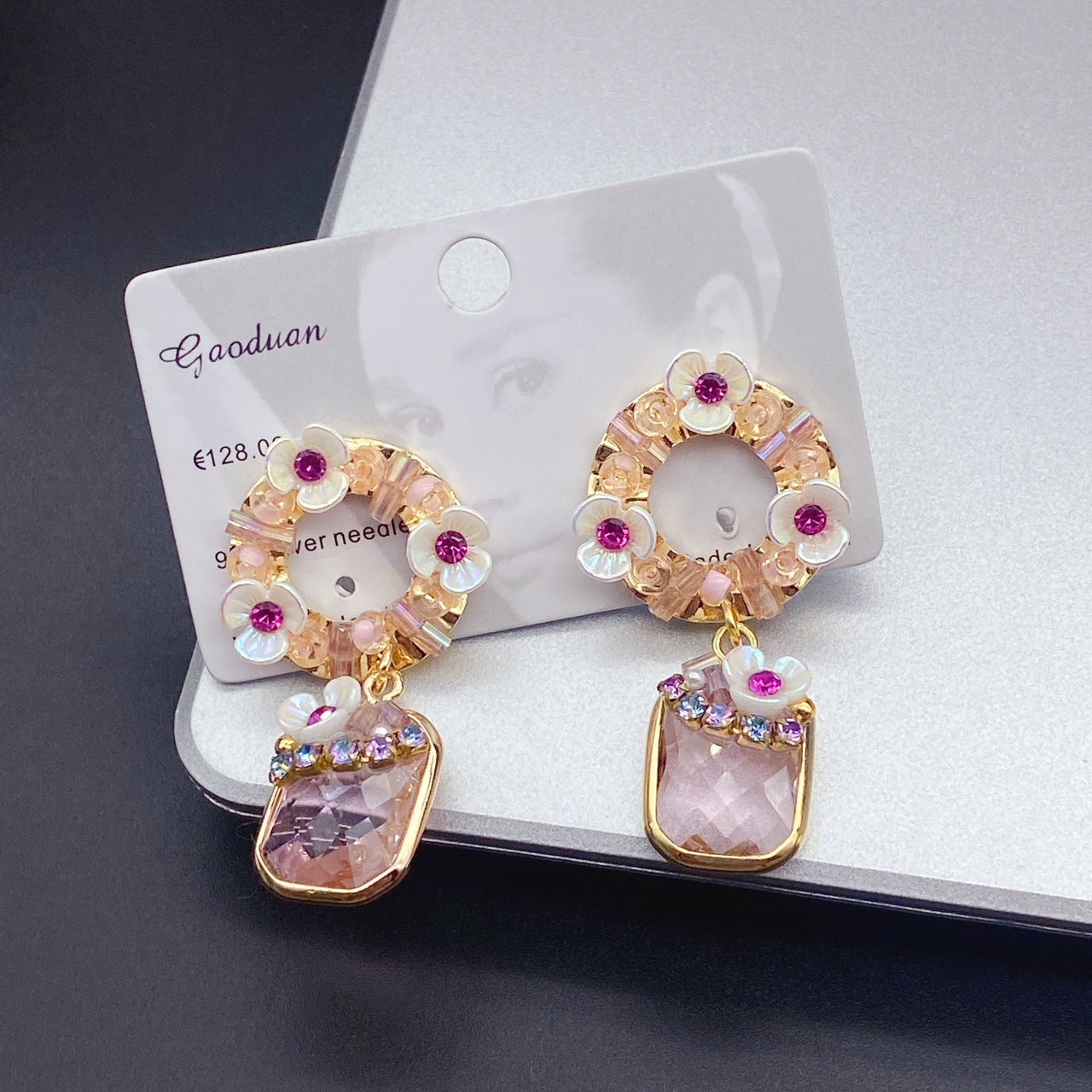 Handmade Zircon Drop Earrings