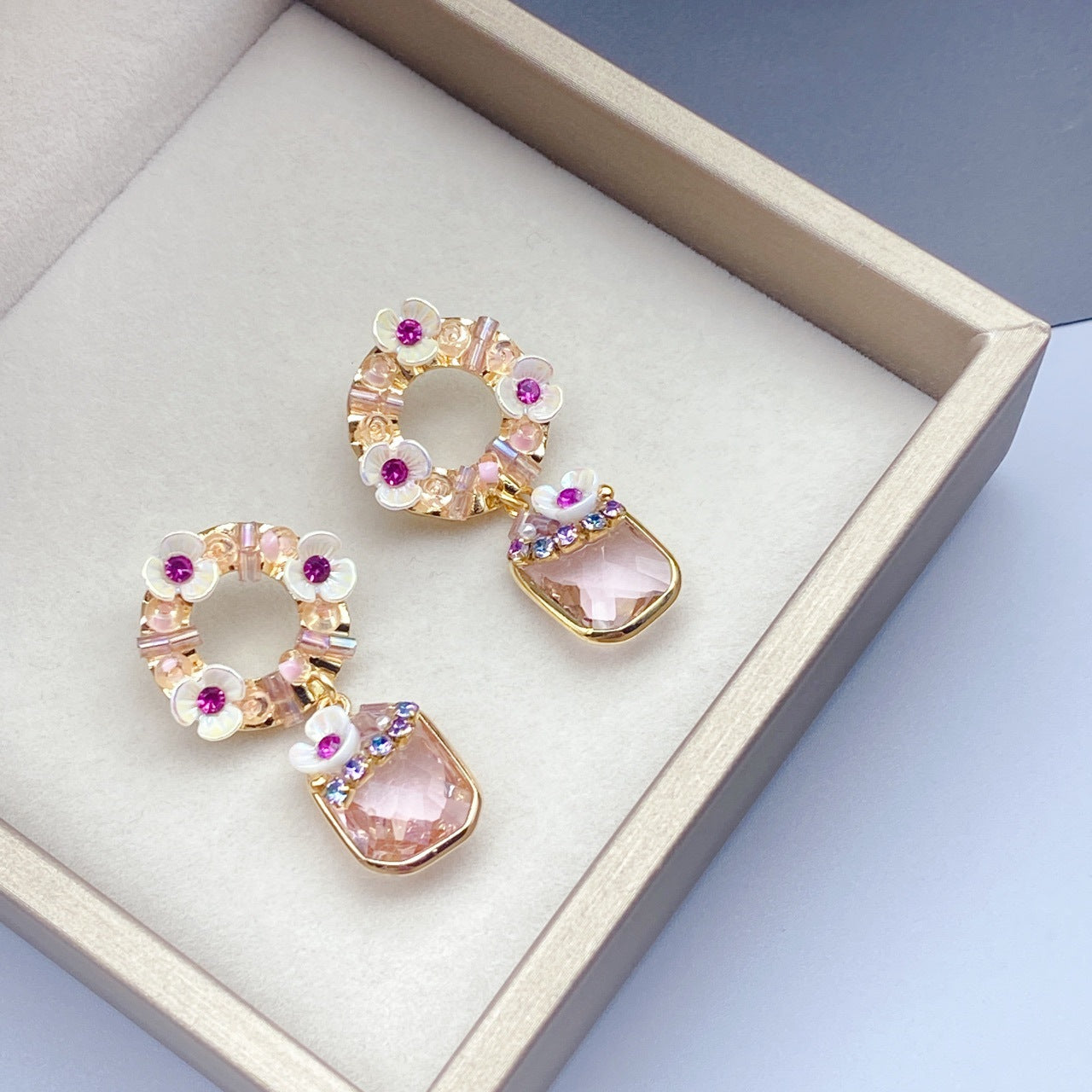 Handmade Zircon Drop Earrings