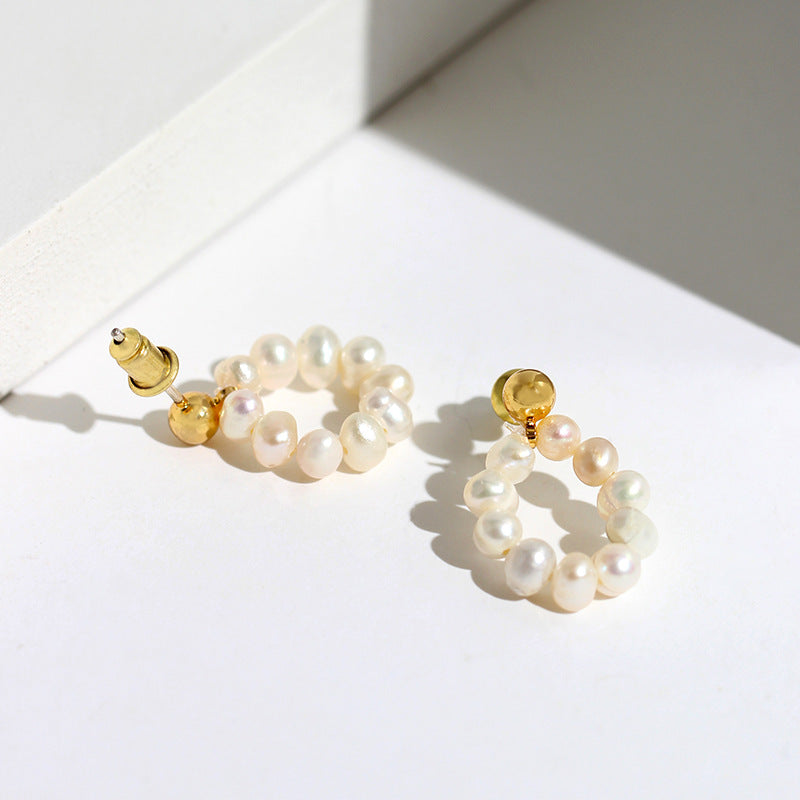 Freshwater Pearls Hoop Earrings