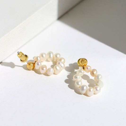 Freshwater Pearls Hoop Earrings