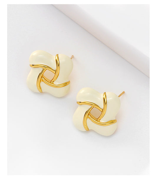 Enamel Cloisonné Pinwheel Earrings
