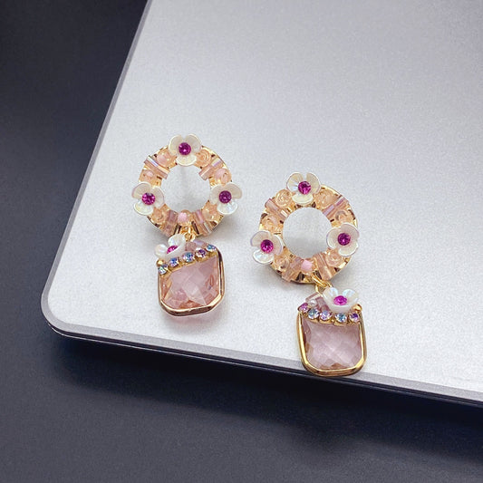 Handmade Zircon Drop Earrings