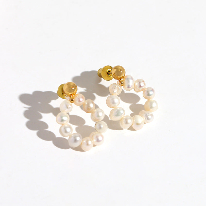 Freshwater Pearls Hoop Earrings