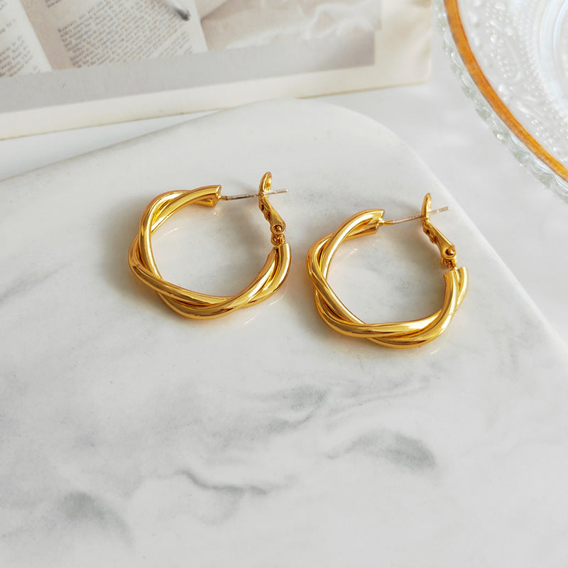 Twisted Spiral Hoops • Minimalist Earrings • Everyday Huggie Earrings • Birthday Gift • Perfect Gift for Her